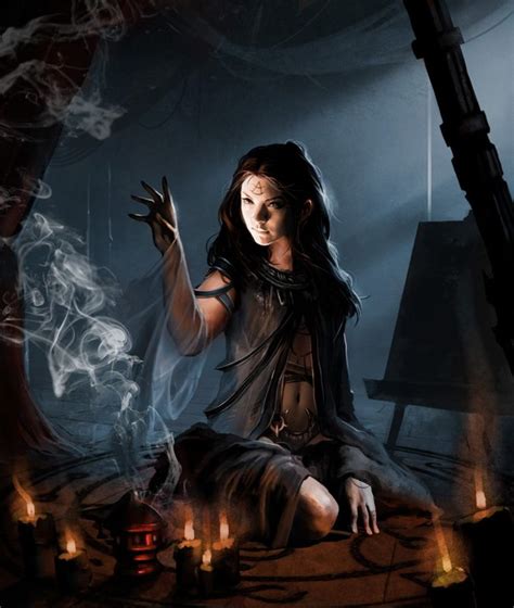 Witch Fantasy Dress Long Hair Beautiful Girl Face
