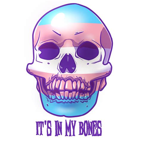 Duessa Skull Decorated In The Trans Pride Flag With The