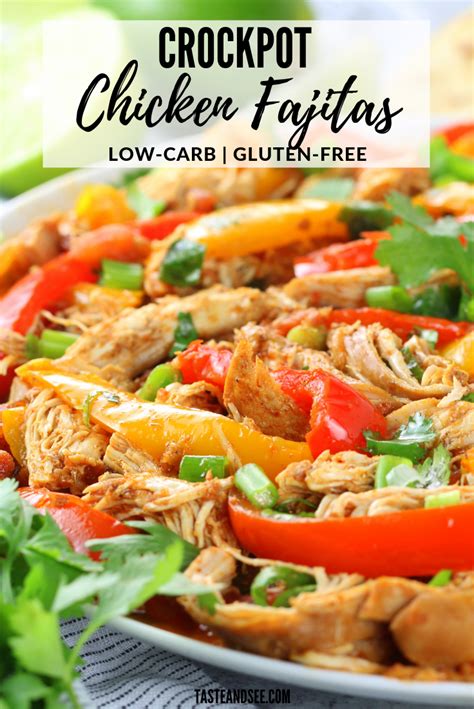 These Crock Pot Chicken Fajitas Are So Tender And Flavorful So Much Zesty Flavor This Easy