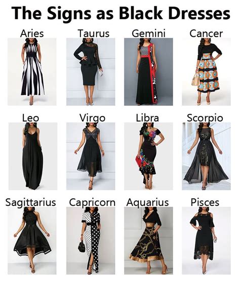 Zodiac Black Dresses Fashion Zodiac Signs Outfits Style Inspiration