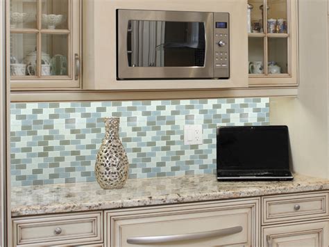 Glass Backsplash Tile Home Depot Jeffrey Court Seaglass Pebble Blue