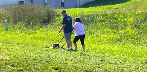 Wife Takes Over The Mowing The Lawn From Sick Husband