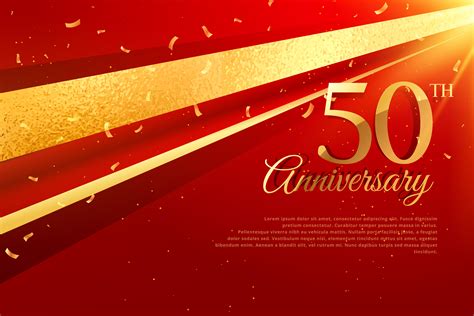 50th Anniversary Celebration Card Template Download Free Vector Art