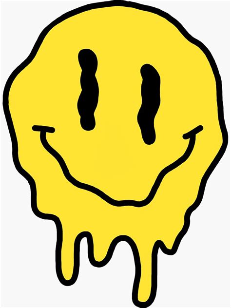 Melting Smiley Face Sticker For Sale By Ella Mitchell Redbubble