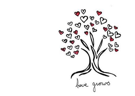 Heighten your quotes with love diagram template (love drawings for him), to add to the allure of your project. Simple Tree Drawing - Wedding Love Hearts Art Print - Love ...