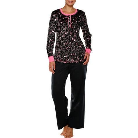 Secret Treasures Womens Microfleece Henely Pajama Top And Sleep Pant 2 Piece Table Sleepwear