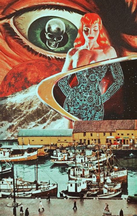 The Harbor Of Bionic Dream Surreal Collage Art Surreal