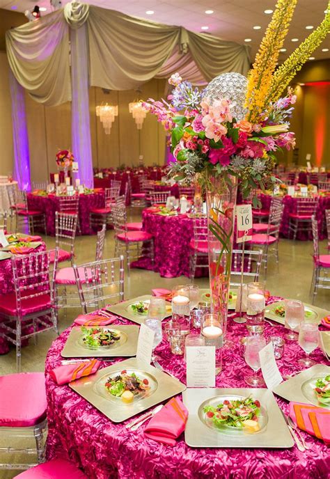 bold and beautiful hot pink wedding hot pink weddings pink wedding receptions pink party