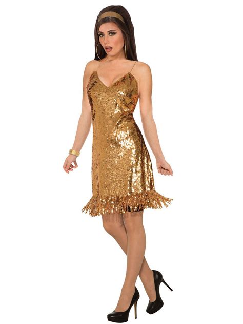 Sexy Sequin Gold Disco Dress For Women