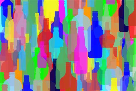 Pattern Of Colorful Bottles Wallpaper Happywall