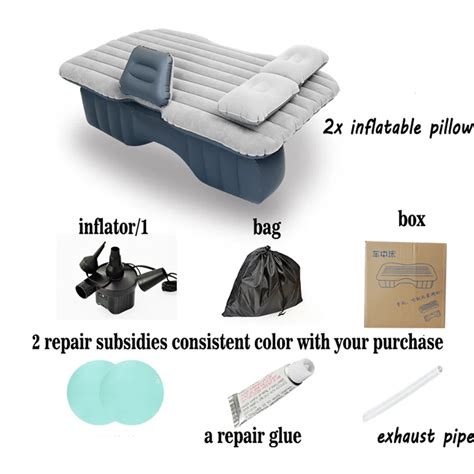 12v Pump Inflatable Mattress Car Back Seat Cover Air Mattress Travel Bed Portable Inflatable