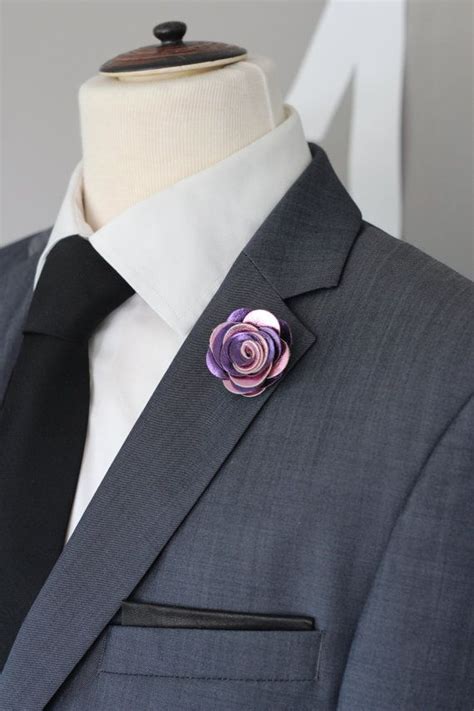 Pink And Purple Mens Lapel Flower Lapel By Nevesticaleather Lapel