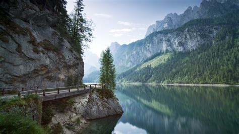 Morning Light At Lake Gosau With Dachstein Mountains