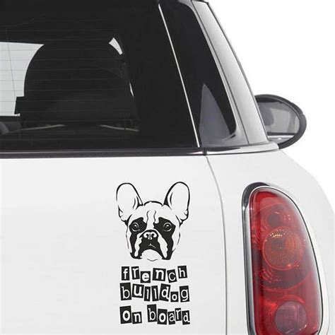 French Bulldog On Board Car Sticker Dog On Board Window Etsy Dog