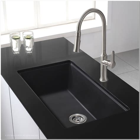 Black Porcelain Undermount Kitchen Sinks Sink And Faucet Home