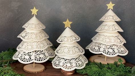 Paper Doily Christmas Trees Craft