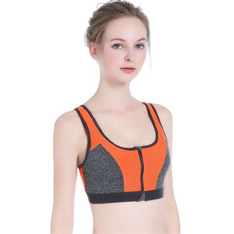 Mukola Women S Zip Front Sports Bra High Impact Support Wirefree