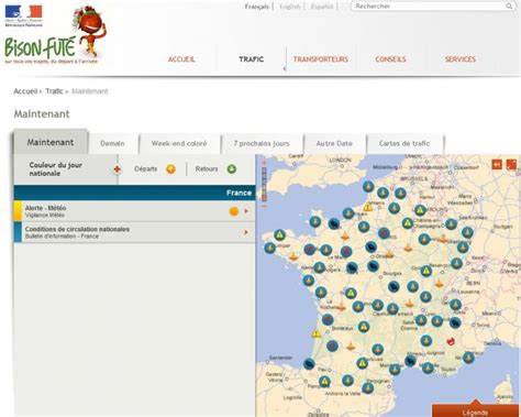 Jun 29, 2021 · c'est moins connu, mais bison futé propose aussi l'info en temps réel sur son site. Prenez la route tranquillement avec Bison Futé (et les autres)