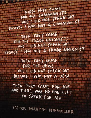 Quotes / by pastor martin niemoller. Notecard - In Germany I Didn't Speak Out | Syracuse Cultural Workers