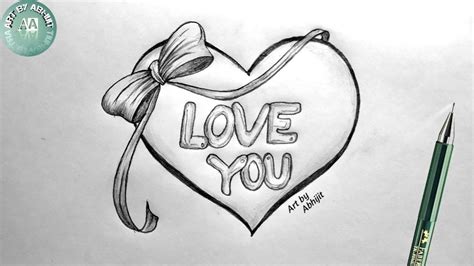 How To Draw I Love You In A Heart