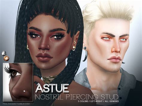 Astue Nostril Piercing Studs By Pralinesims At Tsr Sims 4 Updates