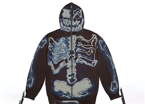 Travis Scott Cactus Jack For Fragment Skeleton Graffiti Full Zip Hoodie