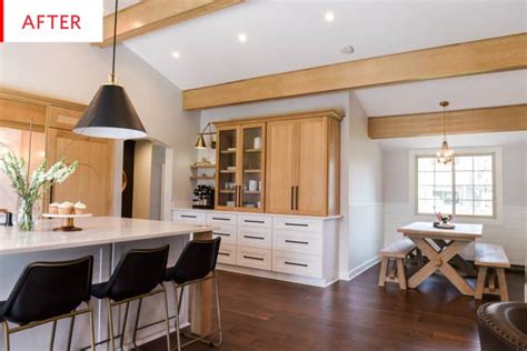 In addition, the homeowners wanted a vaulted ceiling with exposed collar tires in three rooms. Vaulted Ceiling Kitchen Remodel Before After | Apartment ...