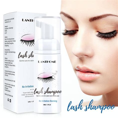 50ml Eye Lash Cleaning Foam Pump Design No Stimulation Extension Kit Shampoo Eyelash Clean Glue