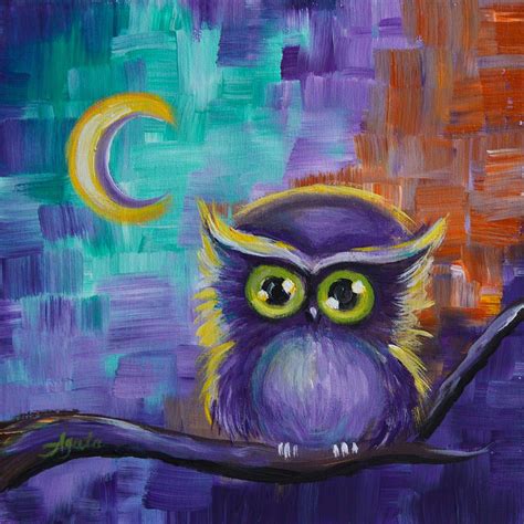 Abstract Owl Painting By Agata Lindquist