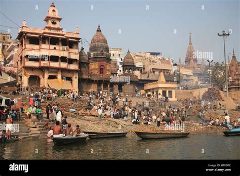 manikarnika ghat main cremation ghat one of the oldest and most sacred ghats varanasi uttar