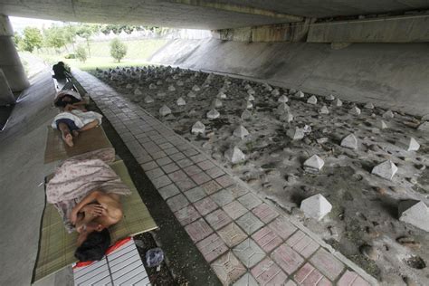 spikes under chinese overpasses to prevent sleeping homeless homeless of the world
