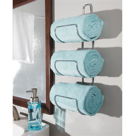 Mdesign Wall Mount Or Over Door Bathroom Towel Holder Bar Chrome