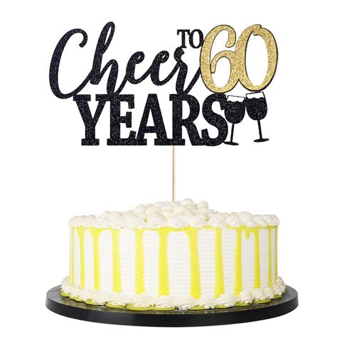 Buy Palasasa Cheers To 60 Years Cake Topper 60th Anniversary Wedding