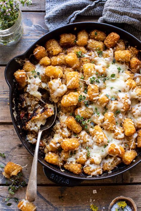 One Skillet French Onion Tater Tot Casserole Half Baked Harvest