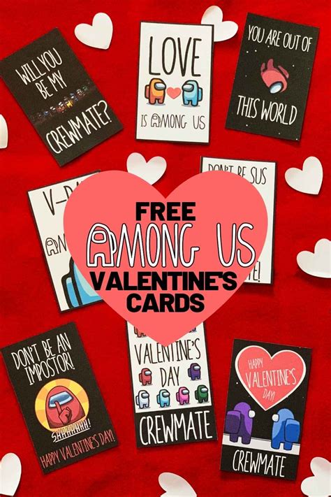 Among Us Valentines Day Cards 8 Free Fun Printables