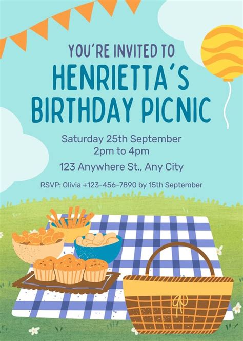 Free And Customizable Picnic Templates