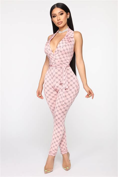 New Lovin Printed Jumpsuit Pinkcombo Fashion Nova Jumpsuits