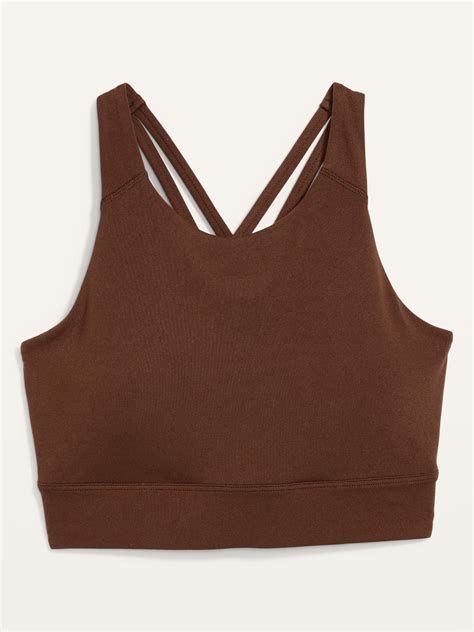 medium support strappy longline sports bra for women xs xxl old navy