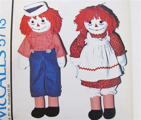 Raggedy Ann N Andy Doll Sewing Pattern In 4 Sizes Mccalls