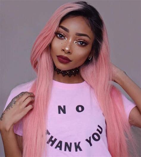 Ombre Pink Human Hair Wigs Edw2029