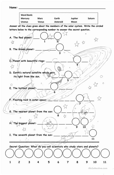 Solar System Worksheets Pdf