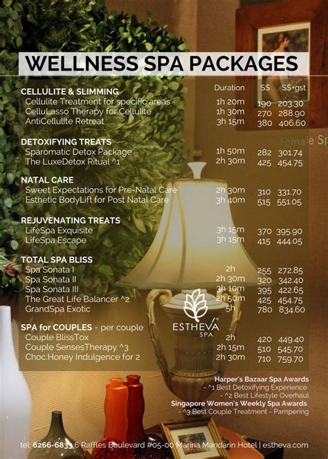 Spa Packages Singapore Best Luxury Spa Treatments Estheva Spa Spa