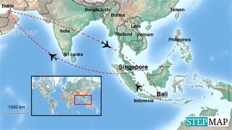 Map Of Singapore To Bali Maps Of The World