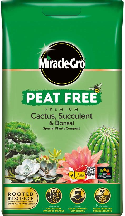Miracle Gro Peat Free Premium Cactus Succulent And Bonsai Compost
