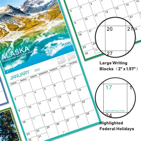 2022 Wall Calendar Monthly Wall Calendar 2022 January 2022