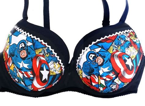 captain america push up bra super heroes patched by unpluggedesign