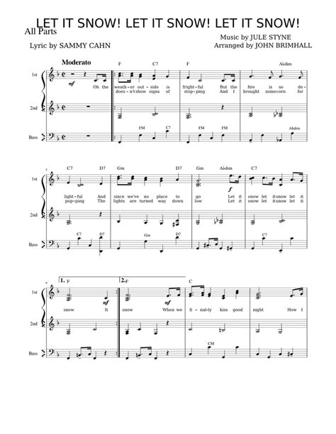 Let It Snow Sheet Music For Accordion Piano Trio