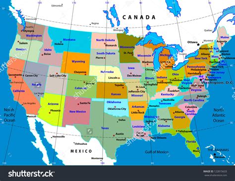 Us Map With Capitals 8 Best Images Of State Abbreviations And Names