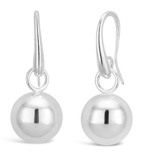 Sterling Silver Mm Ball Drop Earrings Jewellery Shiels