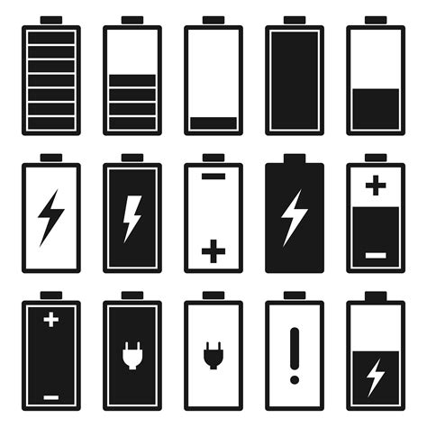 Battery Flat Icon Set Isolated On White Background 1213939 Vector Art